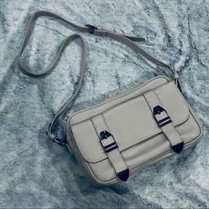 Grey Buckle Crossbody Bag